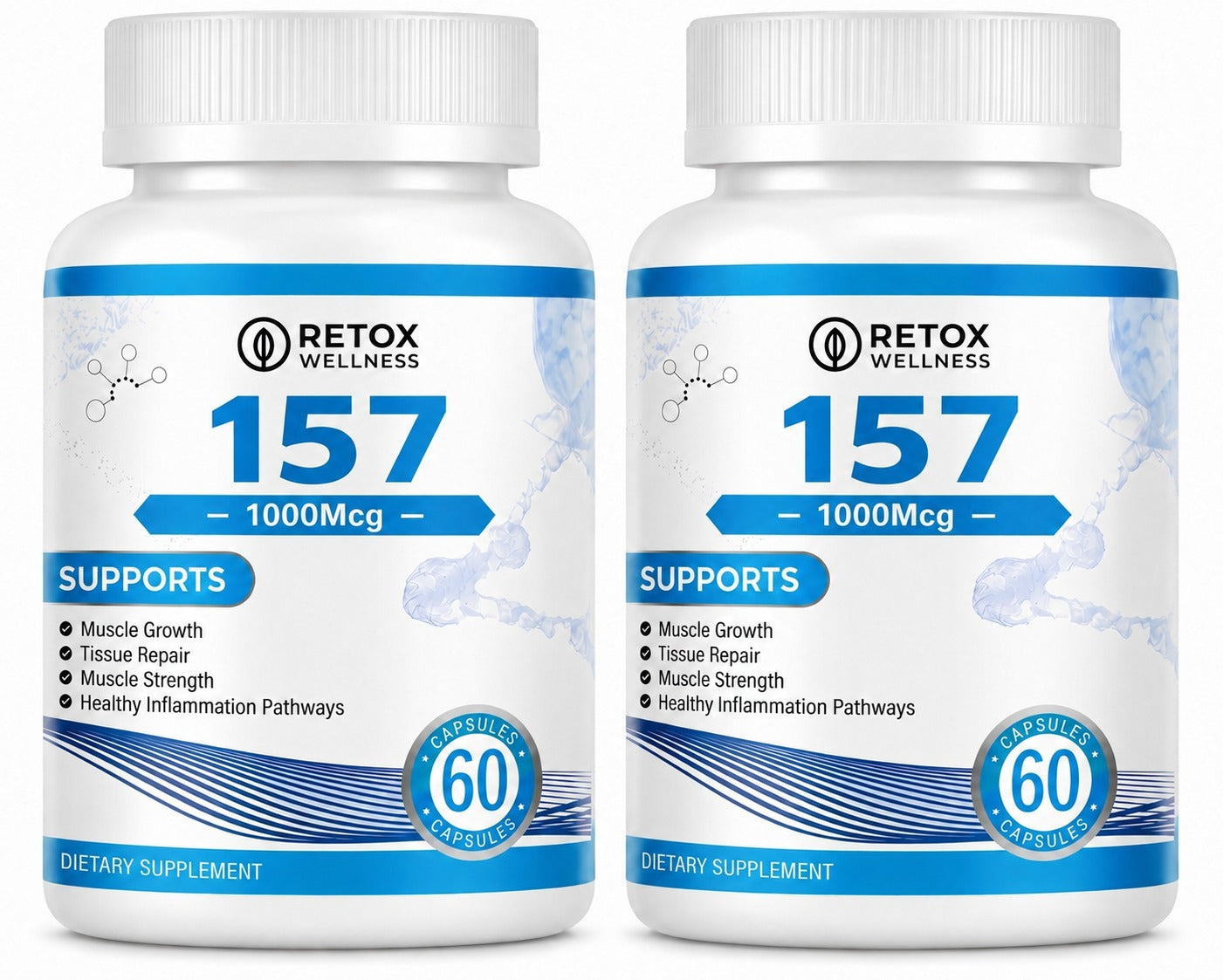 Retox Wellness Peptide Capsules | Advanced 157 Formula | Pack of 2 | 60 Capsules
