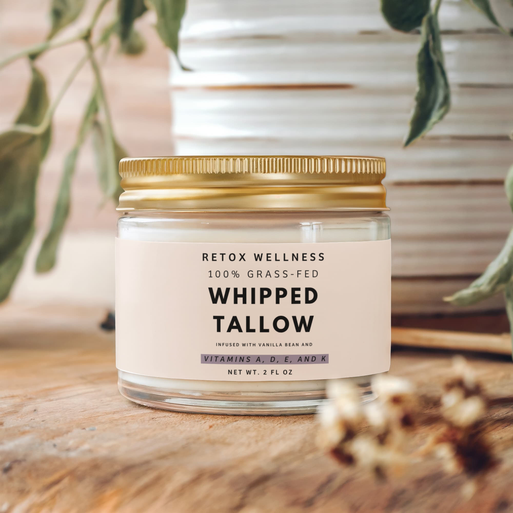 Whipped Grass-Fed Tallow Balm with Vanilla Bean