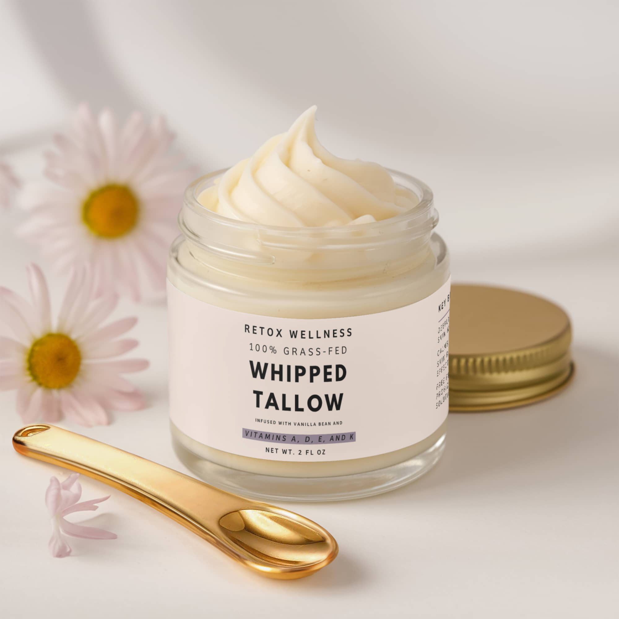 Whipped Grass-Fed Tallow Balm with Vanilla Bean